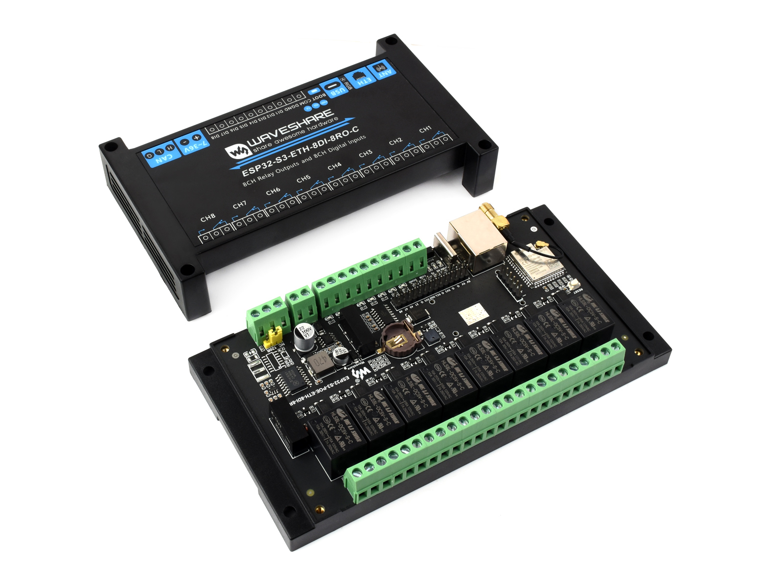 Esp32 S3 - Przemysłowy 8-kanałowy moduł przekaźnikowy WiFi ESP32-S3,