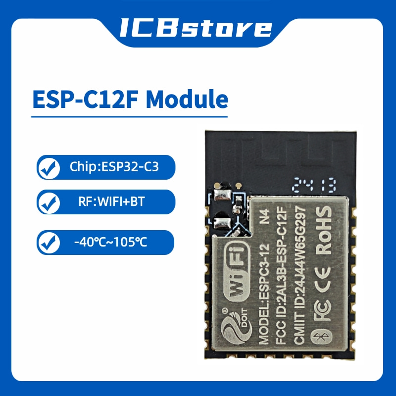 Esp32 Wifi Bluetooth Module - Moduł ESP32-C3 Serii ESP-C12F, port szeregowy,